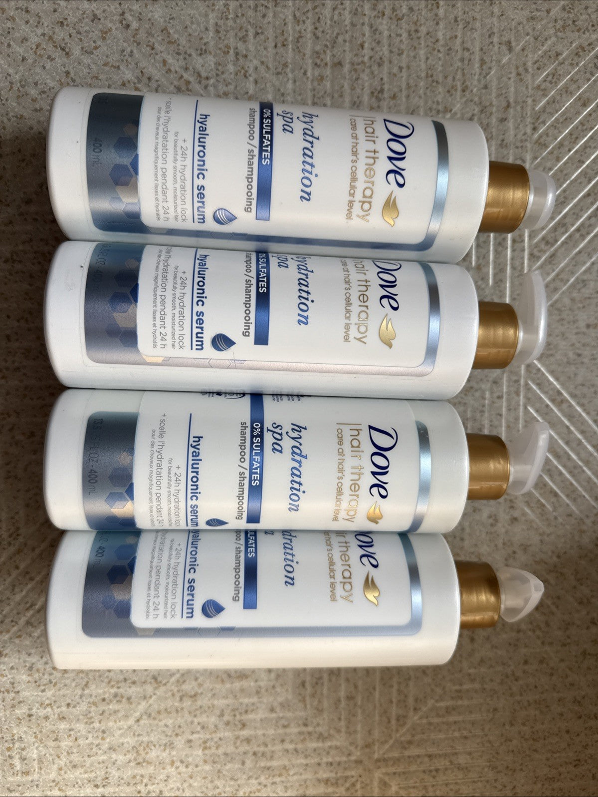 Dove Hydration Spa Hyaluronic Shampoo 13.5oz Pack of 4 - Moisturizing Hair Care