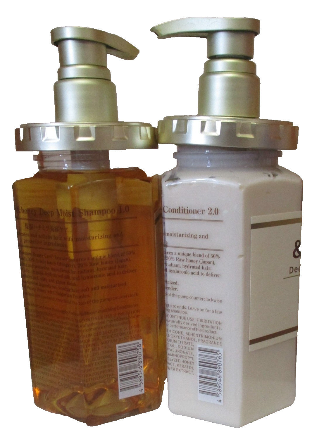 & Honey Deep Moist Shampoo & Conditioner Duo Set - Made in Japan, Hydrating Hair Care