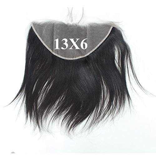 Brazilian Human Hair Lace Frontal 14-Inch Straight 1B Natural Black