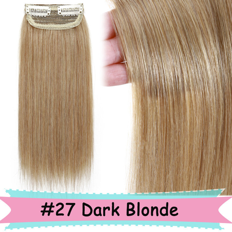 V Shape Clip-In Human Hair Extensions Full Head - Blonde, Remy Virgin