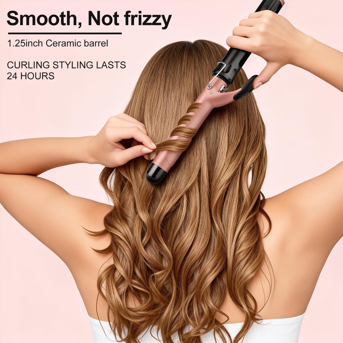 1.25 Inch Ceramic Curling Wand for Loose Curls - Heat Styling Tool