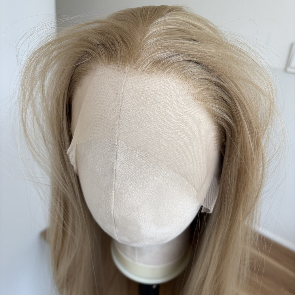 Long Straight Synthetic Lace Front Wig - Ash Blonde 13x4 Frontal Hair
