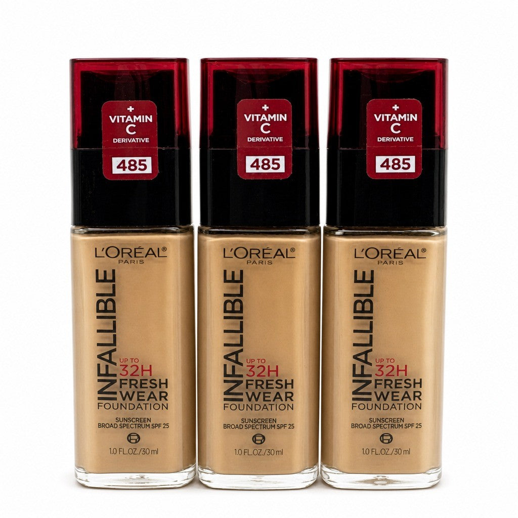 Infallible 32 Hr Foundation 485 Golden Sun – 1 fl oz, 3 Pack
