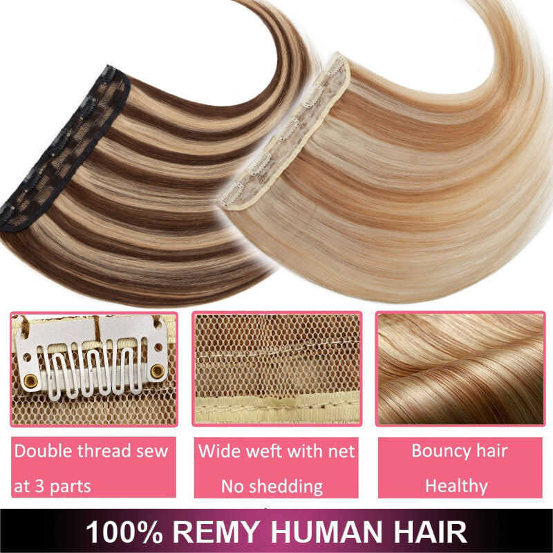 Remy Clip-In Hair Extensions Full Head One Piece 3/4 Length & Weight Options