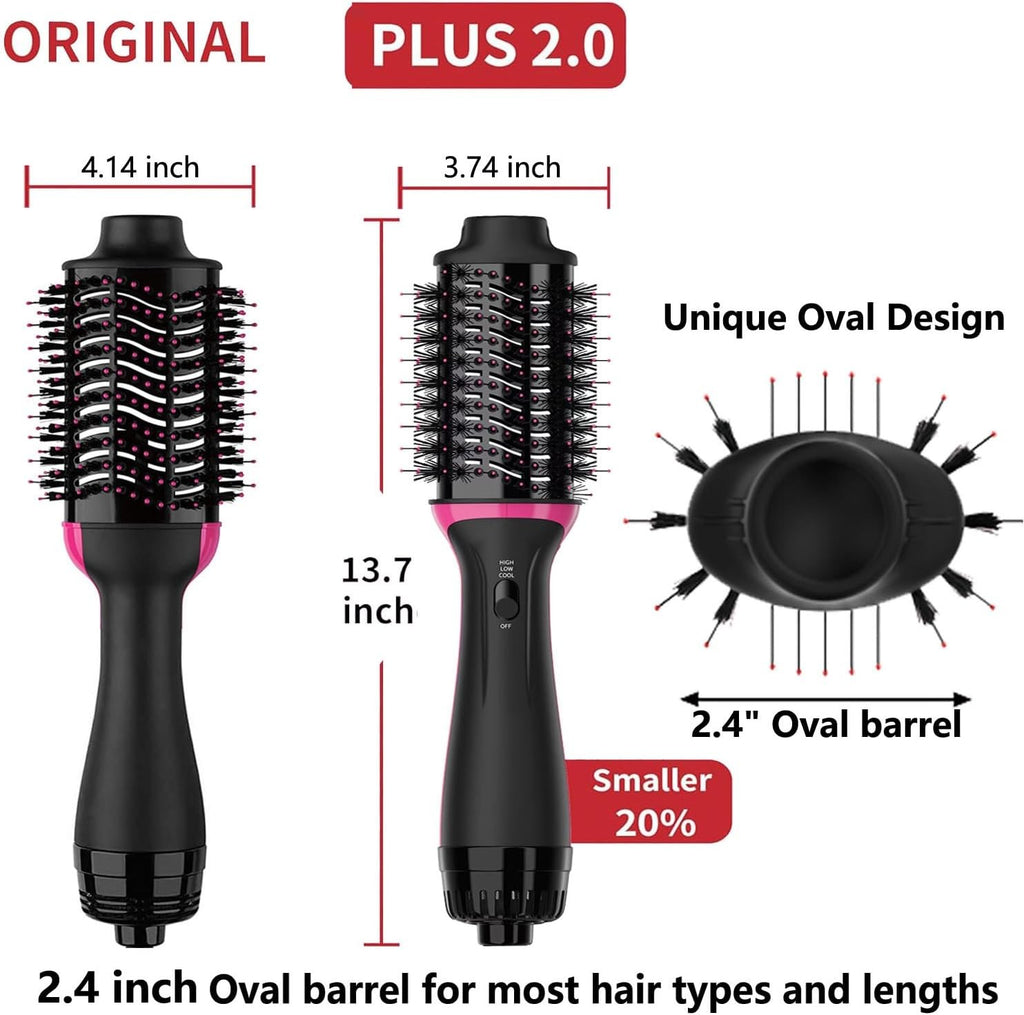 Dual Voltage Hair Dryer Brush for European Travel with 2.4'' Ceramic Barrel and Ionic Technology