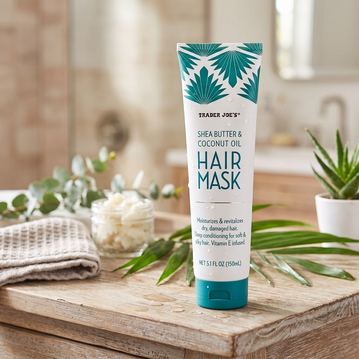 2-Pack Shea Butter Coconut Oil Hair Mask for Deep Conditioning - 5.1 oz