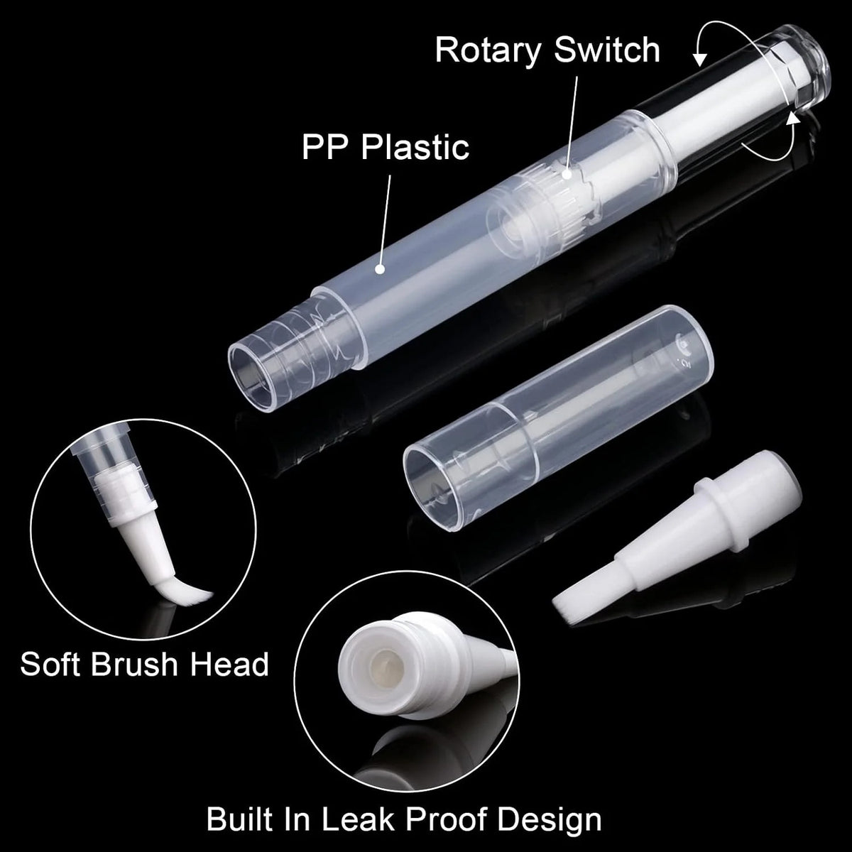10 Pack 3ml Clear Twist Pen for Nail Cuticle Oil Lip Gloss and More