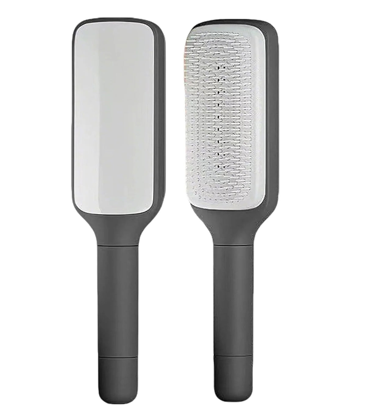 Self Cleaning Hair Brush with Retractable Bristles for Women - Grey