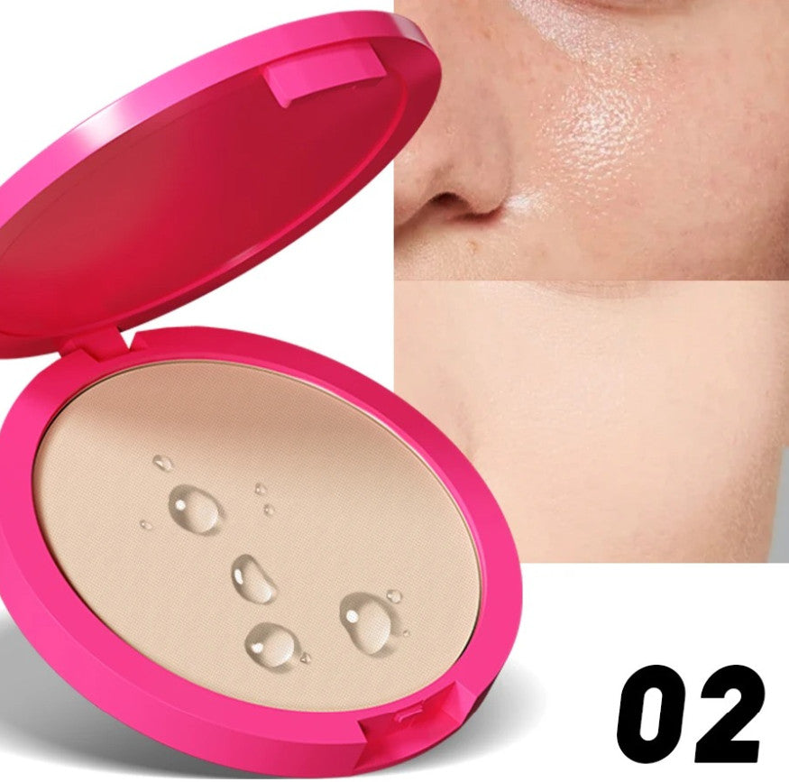 Matte Pressed Powder Foundation Oil Control Makeup Compact - Natural Finish