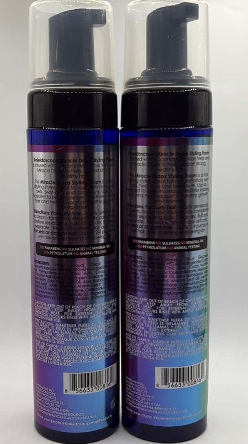 Kaleidoscope Miracle Hair Styling Foam - Coconut Milk & Aloe Vera - 2 Pack 8 Fl Oz