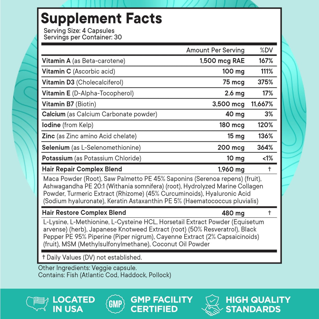 Women’s Hair Growth Supplements for 45+ - Thicker, Fuller Hair Support