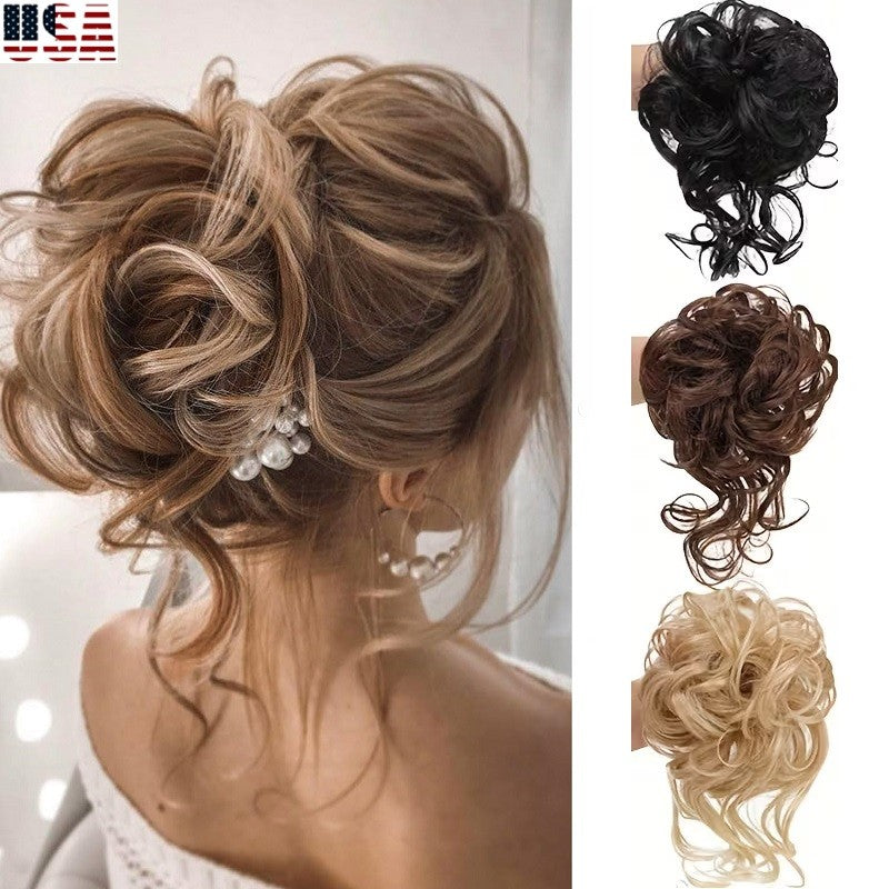 Messy Bun Hair Piece with Scrunchie - Natural Look Hair Extensions for Updos
