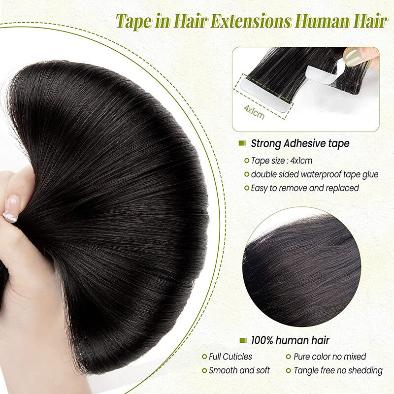 Thick Russian Tape-In Hair Extensions - Remy Human Hair Full Head