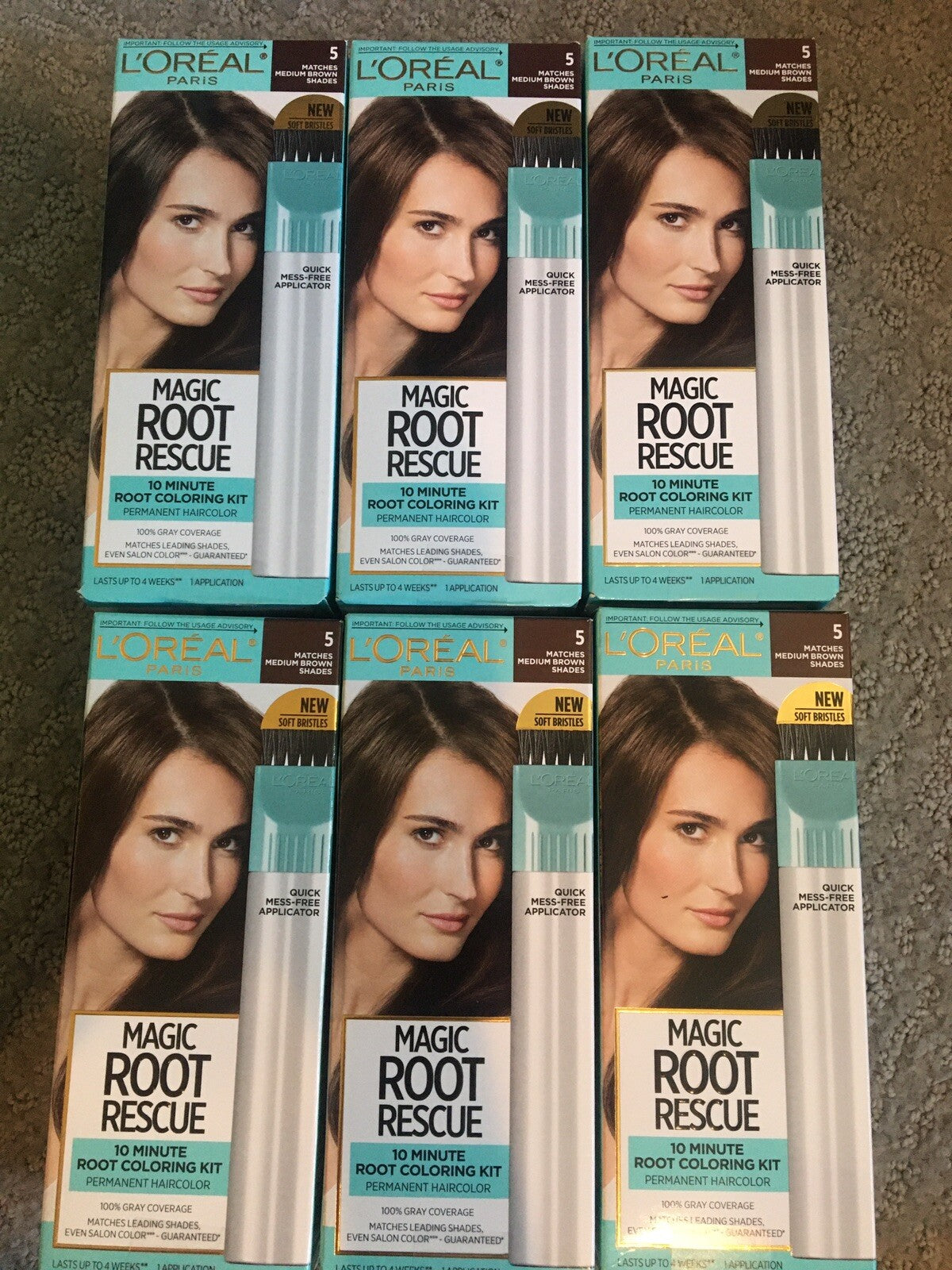 Loreal Paris Magic Root Rescue Hair Root Concealer Medium Brown 5 - 6 Pack