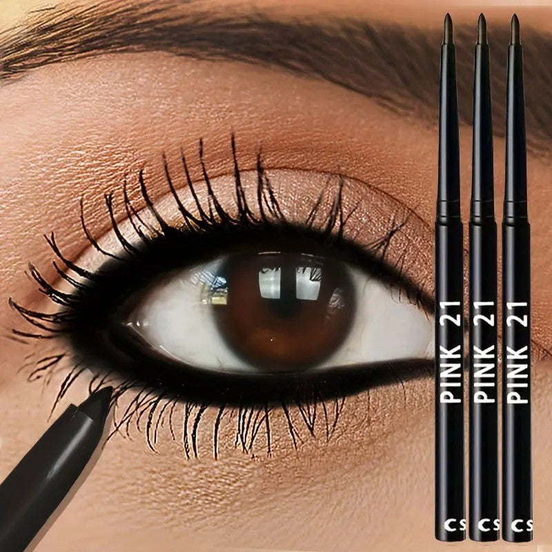 Waterproof Black Eyeliner Pencil Set - Long-Lasting Matte Eye Makeup