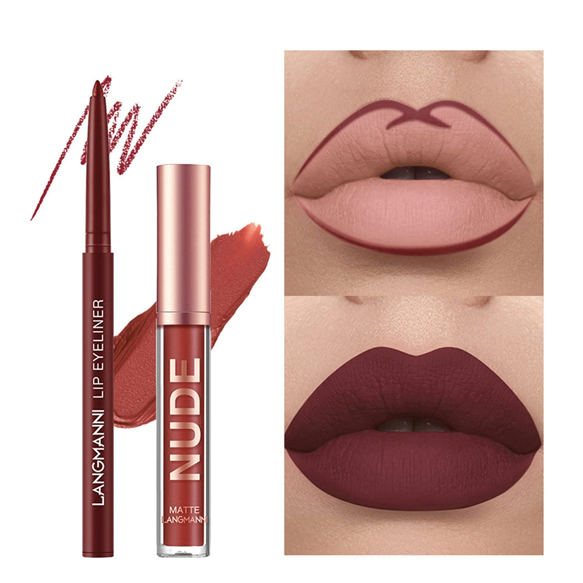 Matte Liquid Lipstick & Lip Liner Set (12Pcs) – Long-Lasting Waterproof Lip Makeup Kit