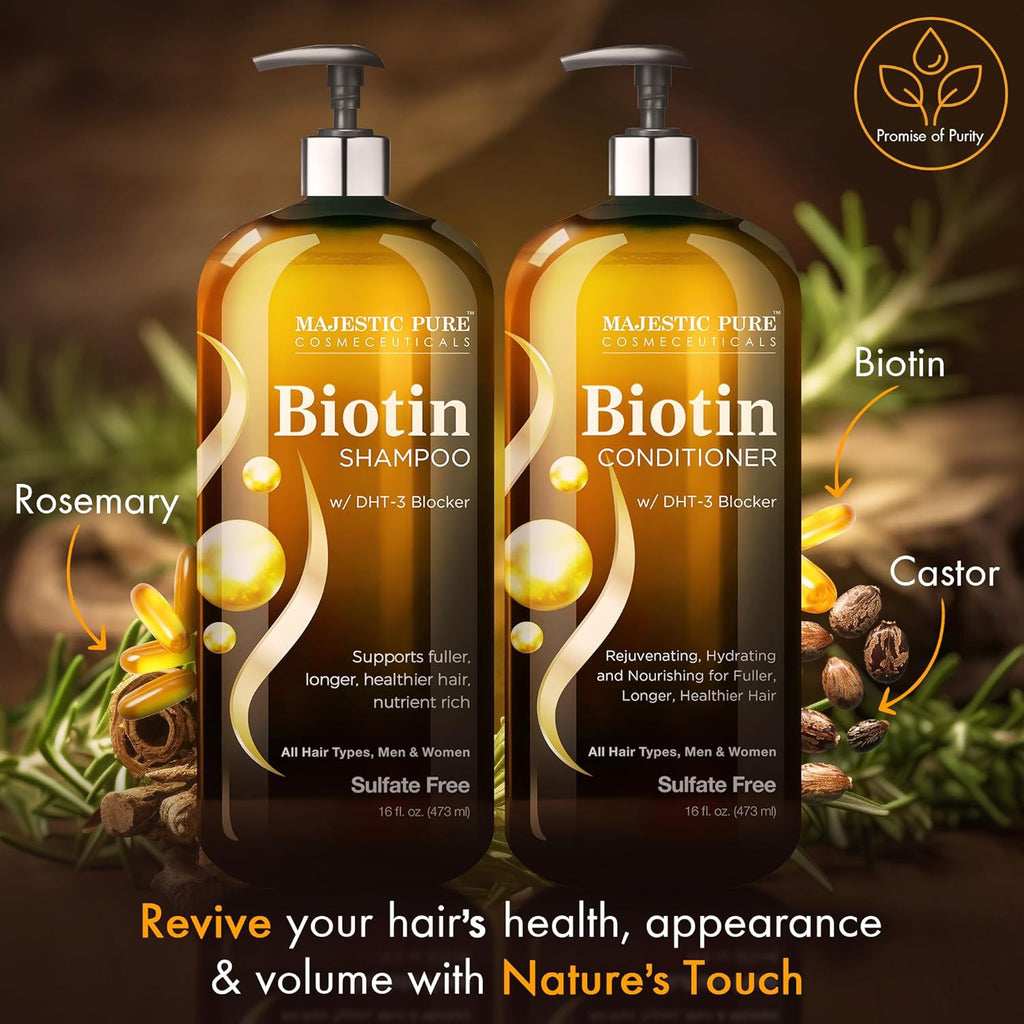 Biotin Shampoo & Conditioner Set for Healthy Hair - Sulfate Free, Nourishing, Hydrating