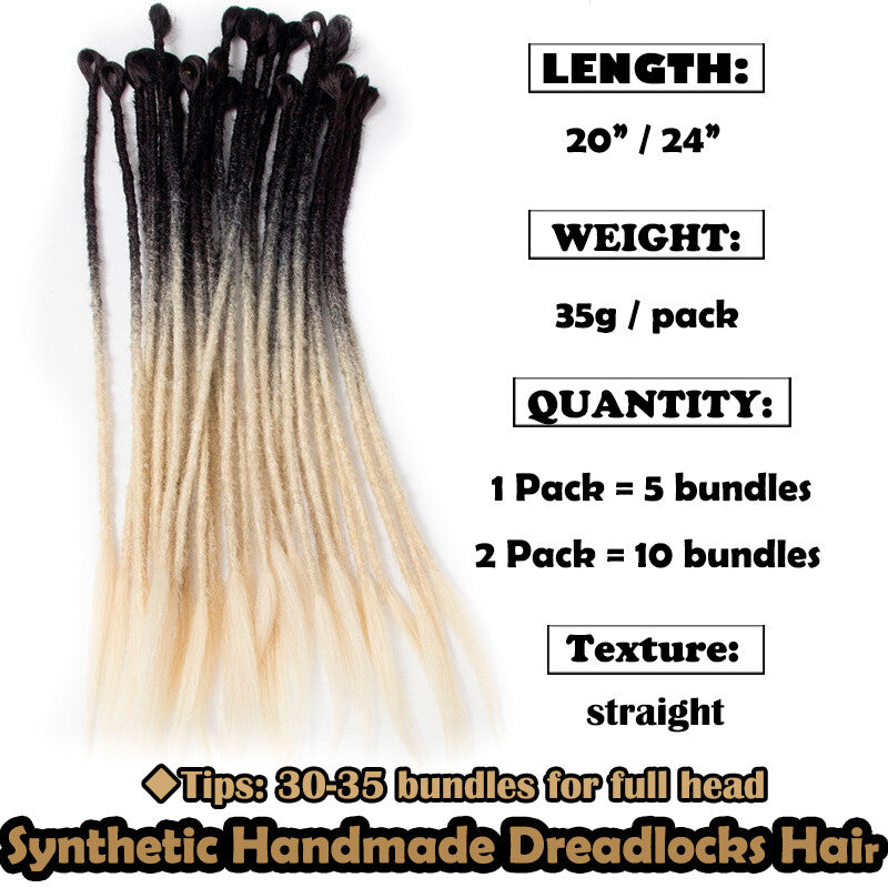 Synthetic Crochet Braiding Dreadlock Hair Extensions - Soft, Thick, Easy to Wear