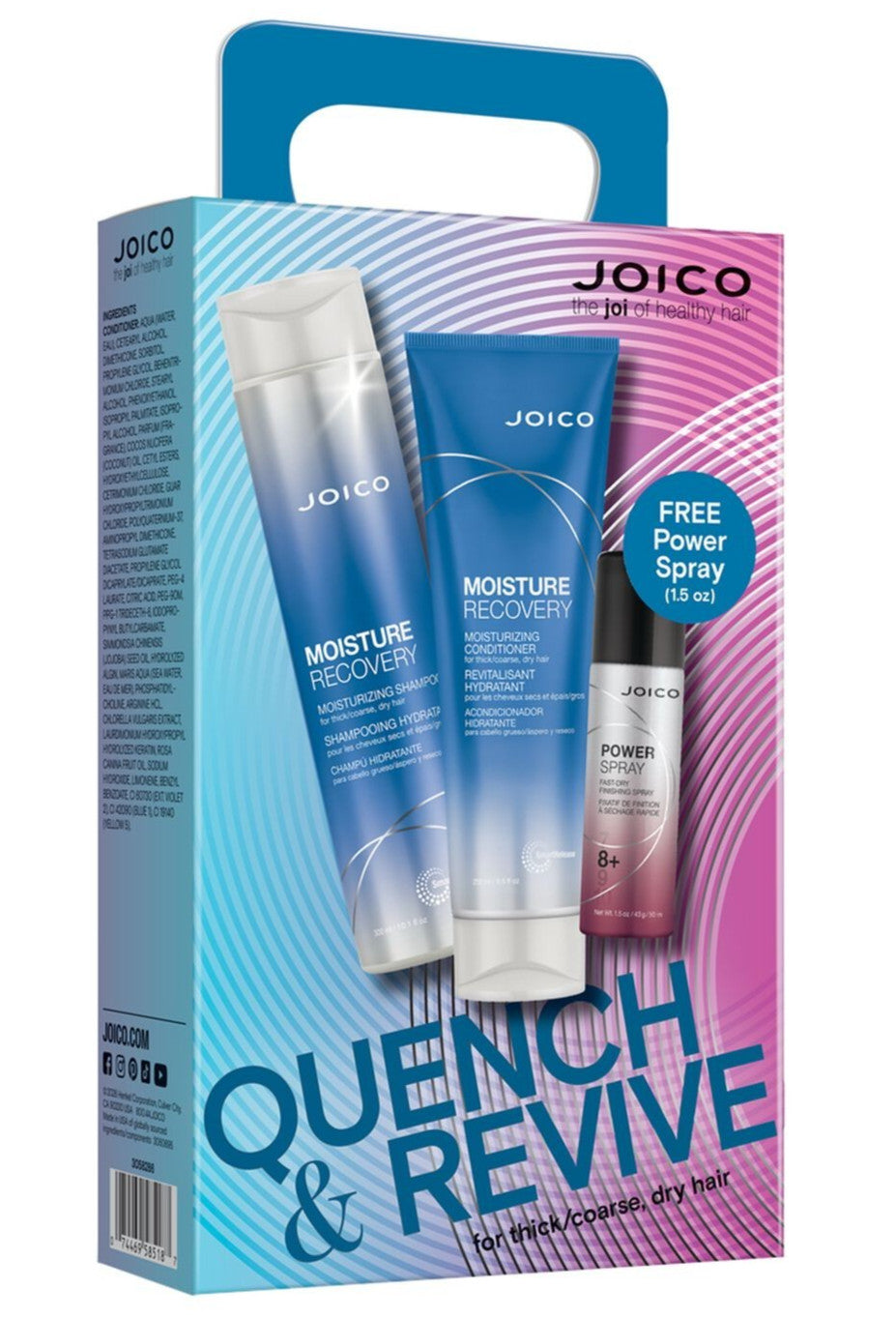 Moisture Recovery Hair Care Set with Shampoo Conditioner & Hairspray - Joico