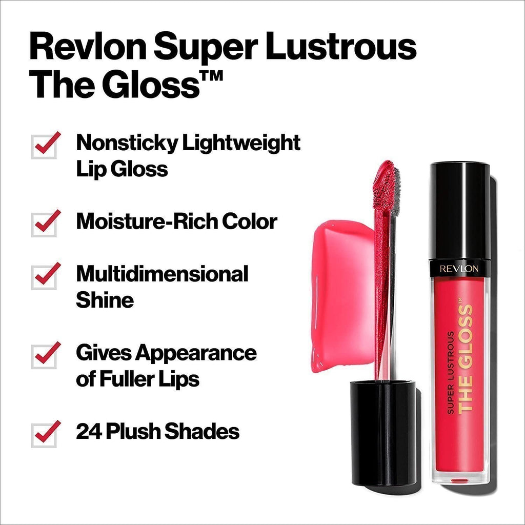 Revlon Super Lustrous Lip Gloss - Non-Sticky High Shine Moisturizing Lip Shine 0.13 Oz