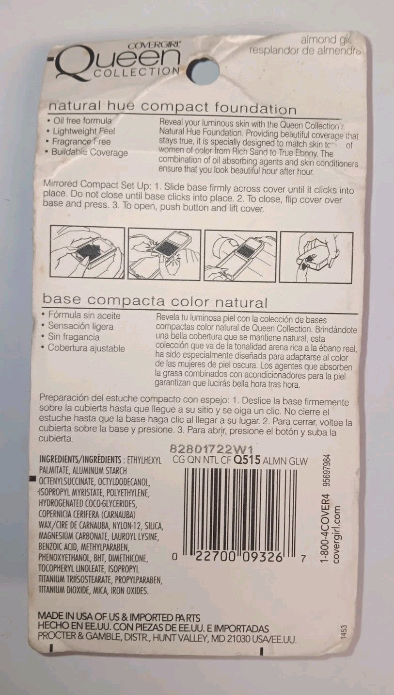 Covergirl Queen Natural Hue Foundation Q515 Almond Glow Compact
