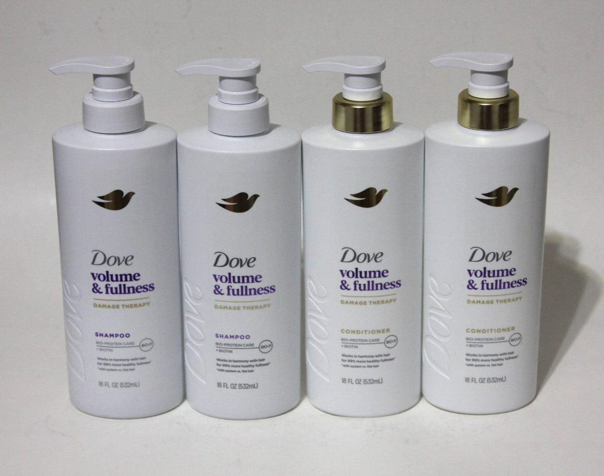 4-Pack Damaged Hair Repair Shampoo & Conditioner Set - Volume & Fullness