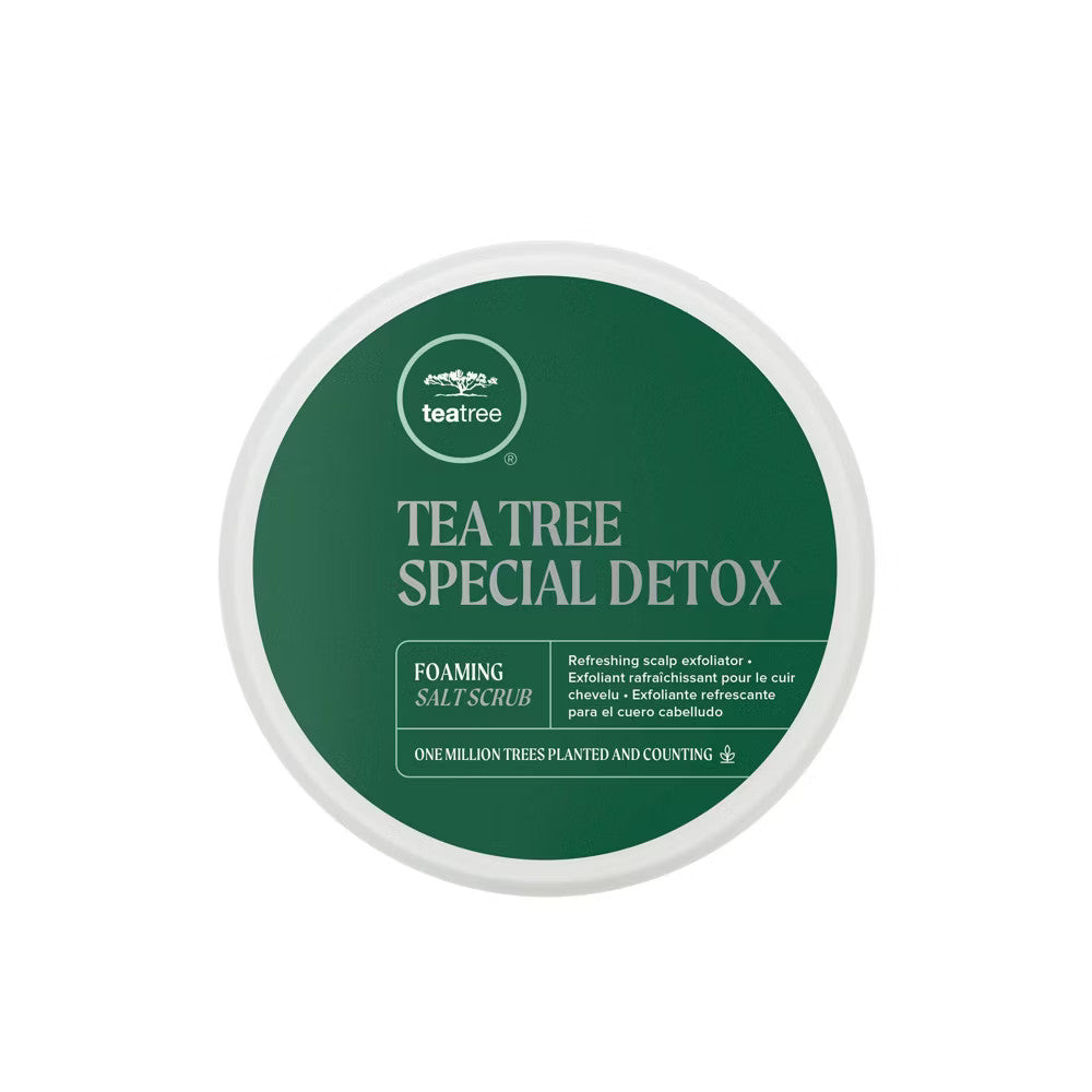 Tea Tree Detox Hair Scrub - Foaming Salt Scalp Exfoliant for All Hair Types 6.5oz