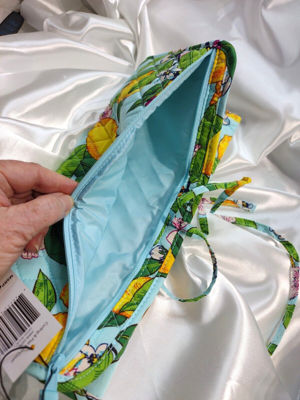 Heat-Resistant Curling Iron & Flat Iron Cover with Zippered Pocket - Lemon Grove Pattern