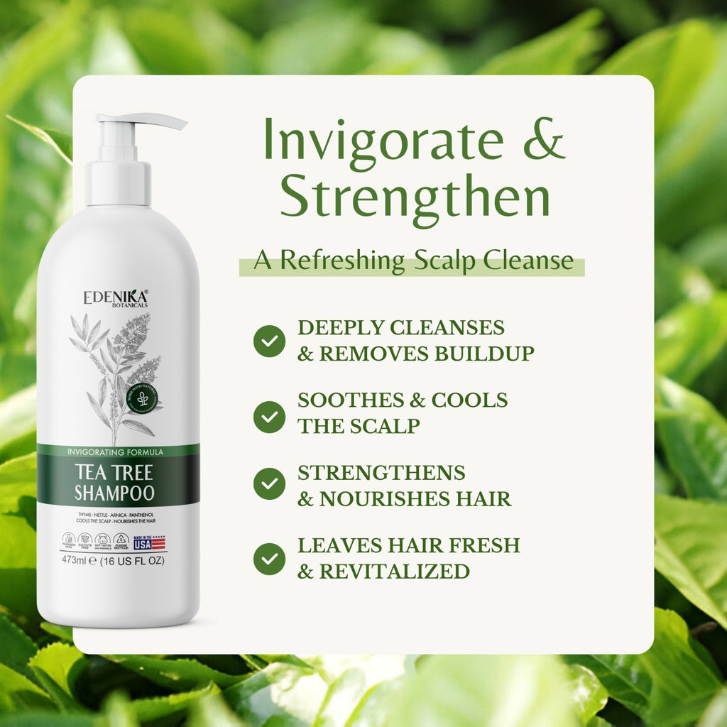 Tea Tree Anti-Dandruff Shampoo for Dry Itchy Scalp - 16 oz, 2 Pack