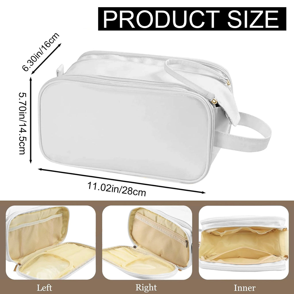 Large Capacity Travel Cosmetic Organizer with Waterproof PU Leather