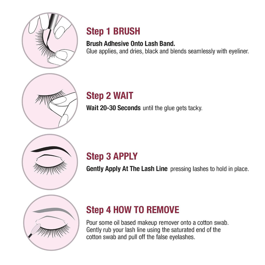 Invisible Bond Eyelash Glue - Waterproof, 48HR Hold, Latex-Free, 2 Bottles