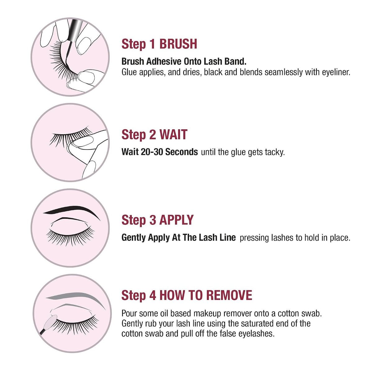 Invisible Bond Eyelash Glue - Waterproof, 48HR Hold, Latex-Free, 2 Bottles