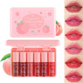 Eakroo 6-Color Peach Lip Tint Set - Long-Lasting Liquid Gloss & Lip Stain