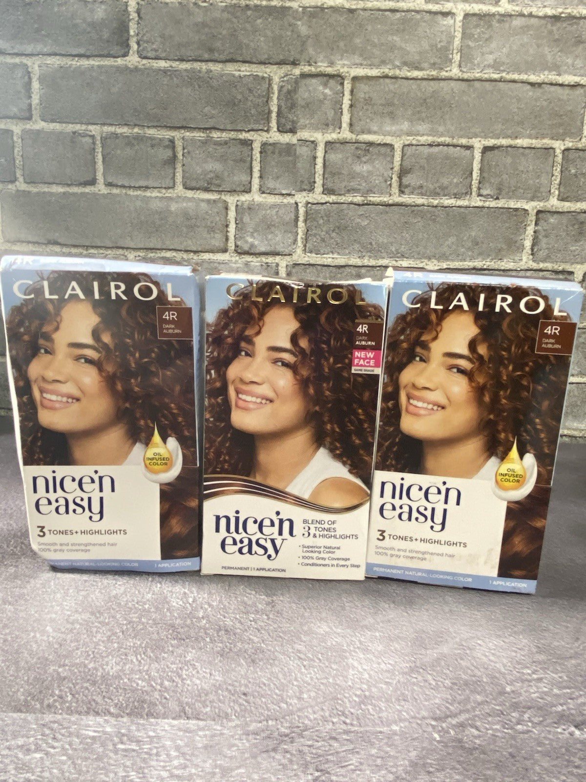 Permanent Hair Dye Kit Dark Auburn 4R - Pack of 3