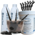 Professional Hair Lightening Kit with Developer & Accessories - Dust-Free Blue Bleach