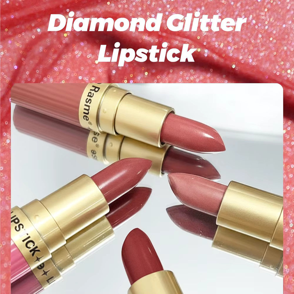 Pearlescent Pink Glitter Velvet Lipstick Waterproof Long Lasting Matte Lip Makeup