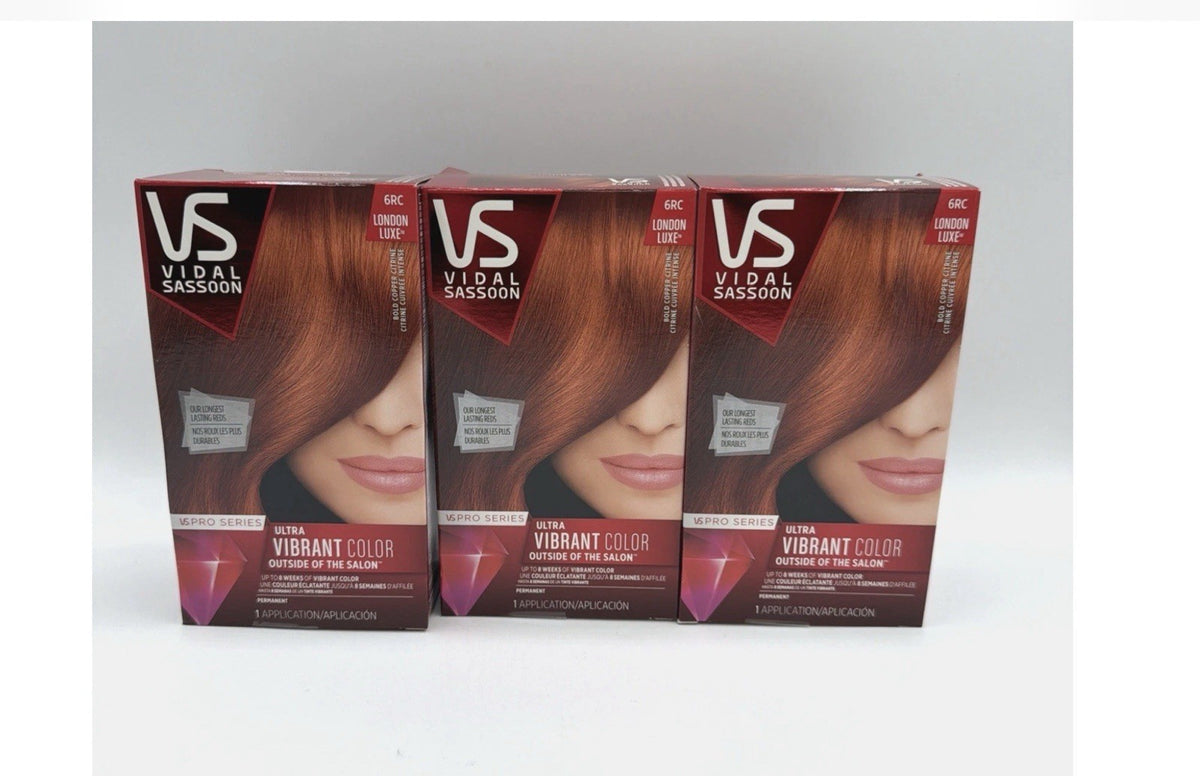 Vidal Sassoon Pro Series 6RC Bold Copper Citrine Hair Dye Set - 3 Pack