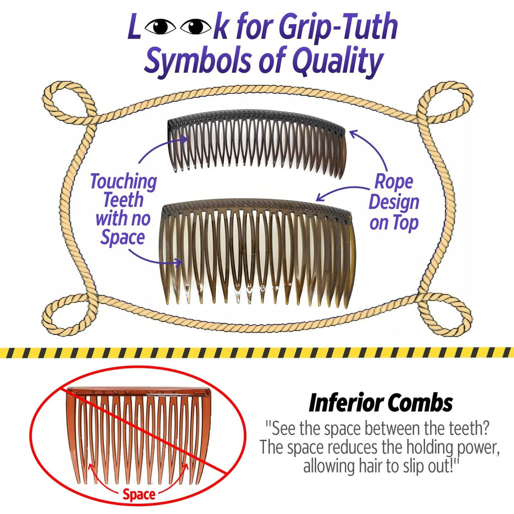 Shorty Hair Comb for Fine Thin Hair - Secure Grip, 3 1/4 Inches, 1 Pack