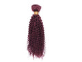 Human Hair Extensions Burgundy 99J Multiple Lengths & Textures - Full Bundle
