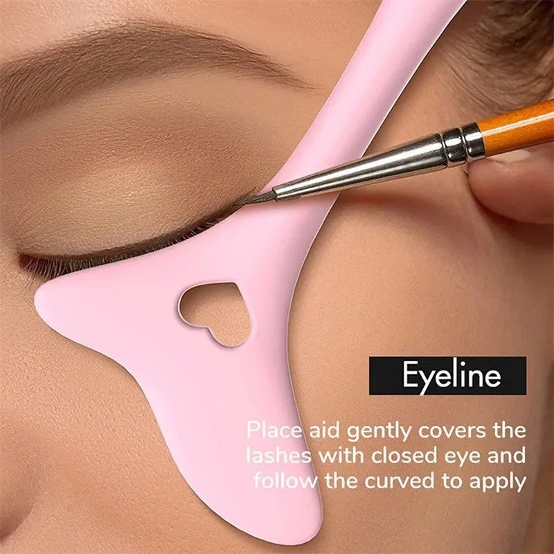 Multi-Functional Silicone Makeup Tool with Eyeliner, Lipstick, Eyebrow, and Eye Shadow Application Aids