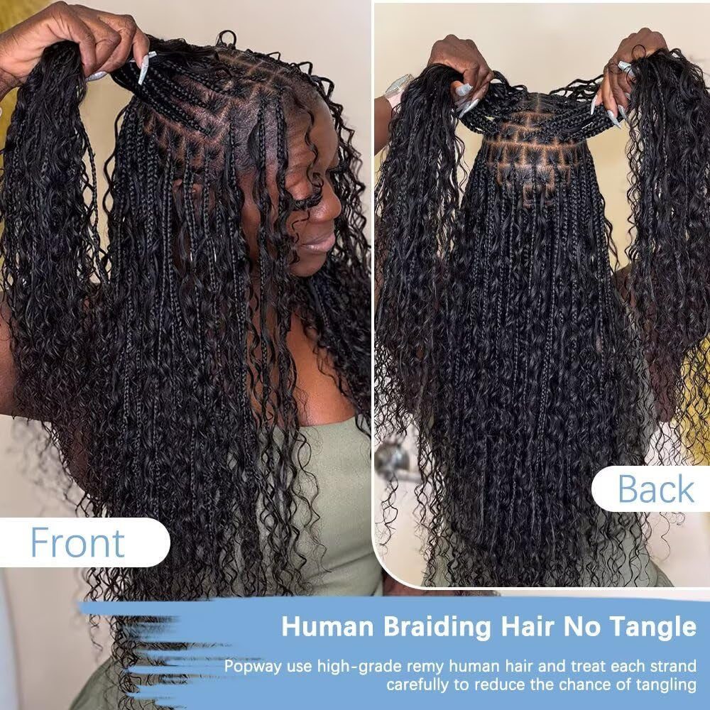 Deep Wave Human Braiding Hair 150g 6 Bundles 20 Inch for Boho Braids