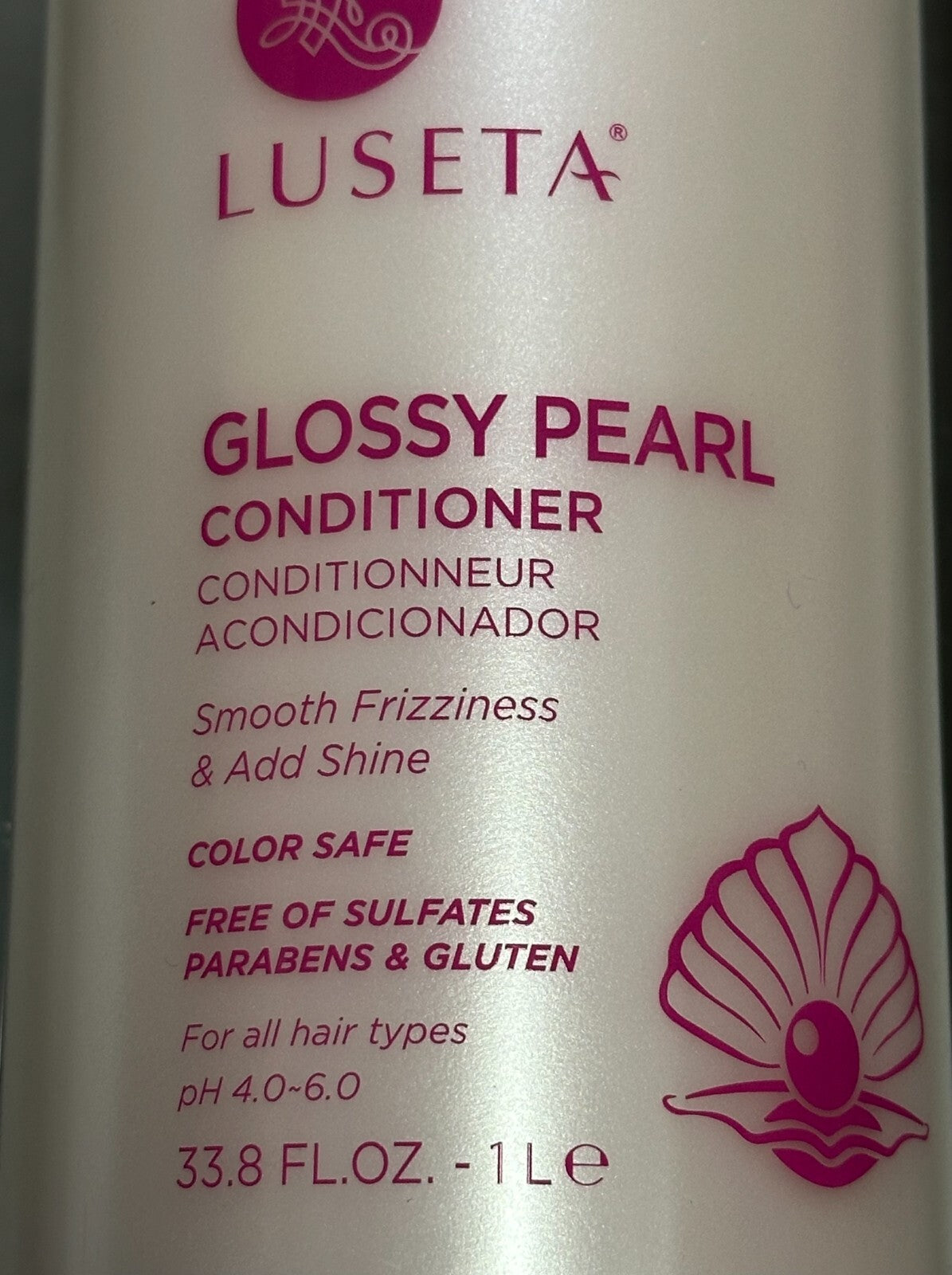 LUSETA Glossy Pearl Conditioner 1000ml - Frizz Control & Shine, Sulfate-Free