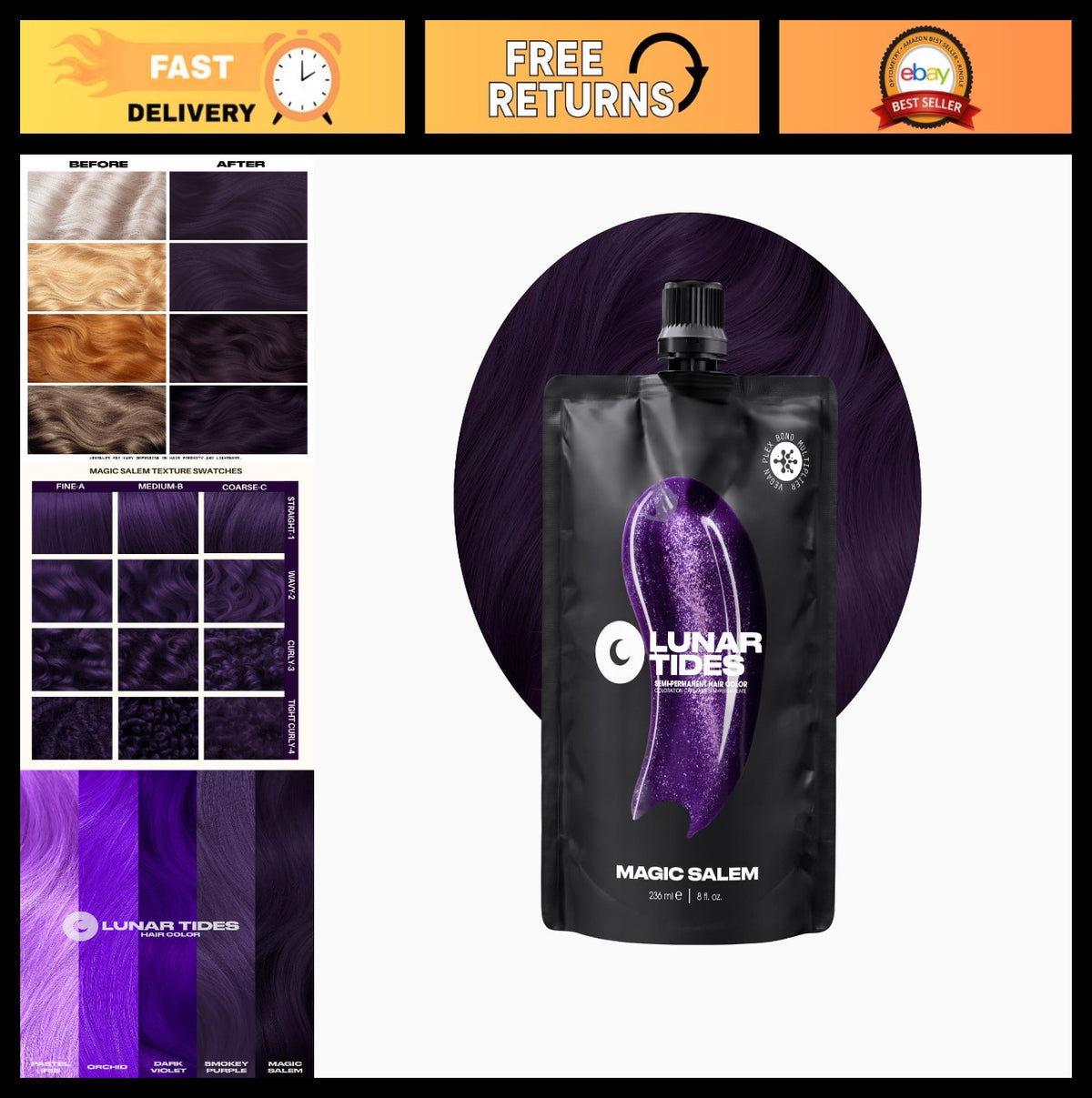Vibrant Semi-Permanent Hair Color - 43 Shades, Long-Lasting & Easy to Apply