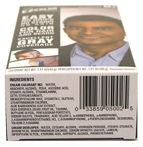 (3 Pack) Bigen EZ Color for Men - Real Black Permanent Hair Dye Kit with Aloe & Olive Oil