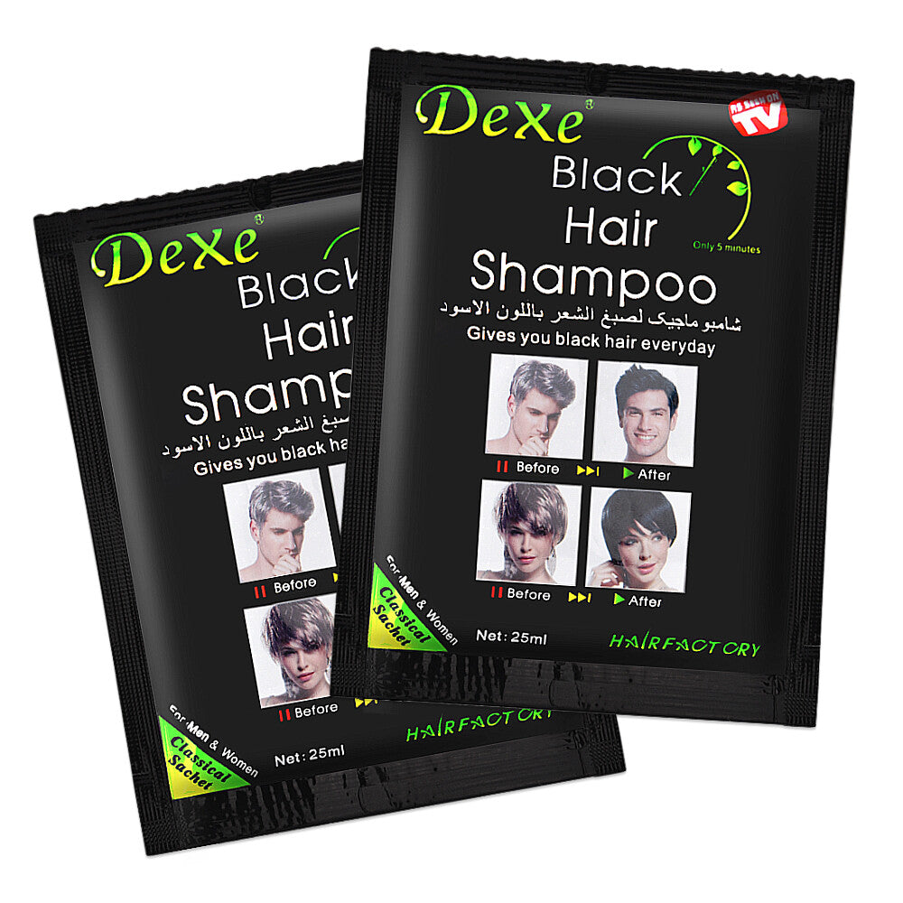 Instant Black Hair Dye Shampoo 10Pcs Nourishing Herbal Hair Color Treatment