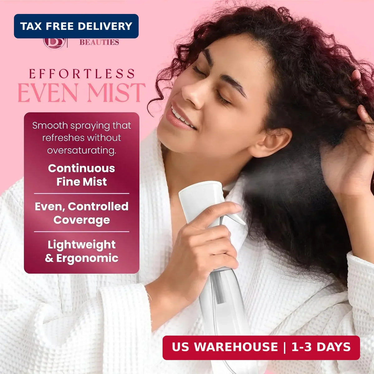 Continuous Spray Bottle for Hair 10.1 oz Fine Mist Mister for Styling & Cleaning