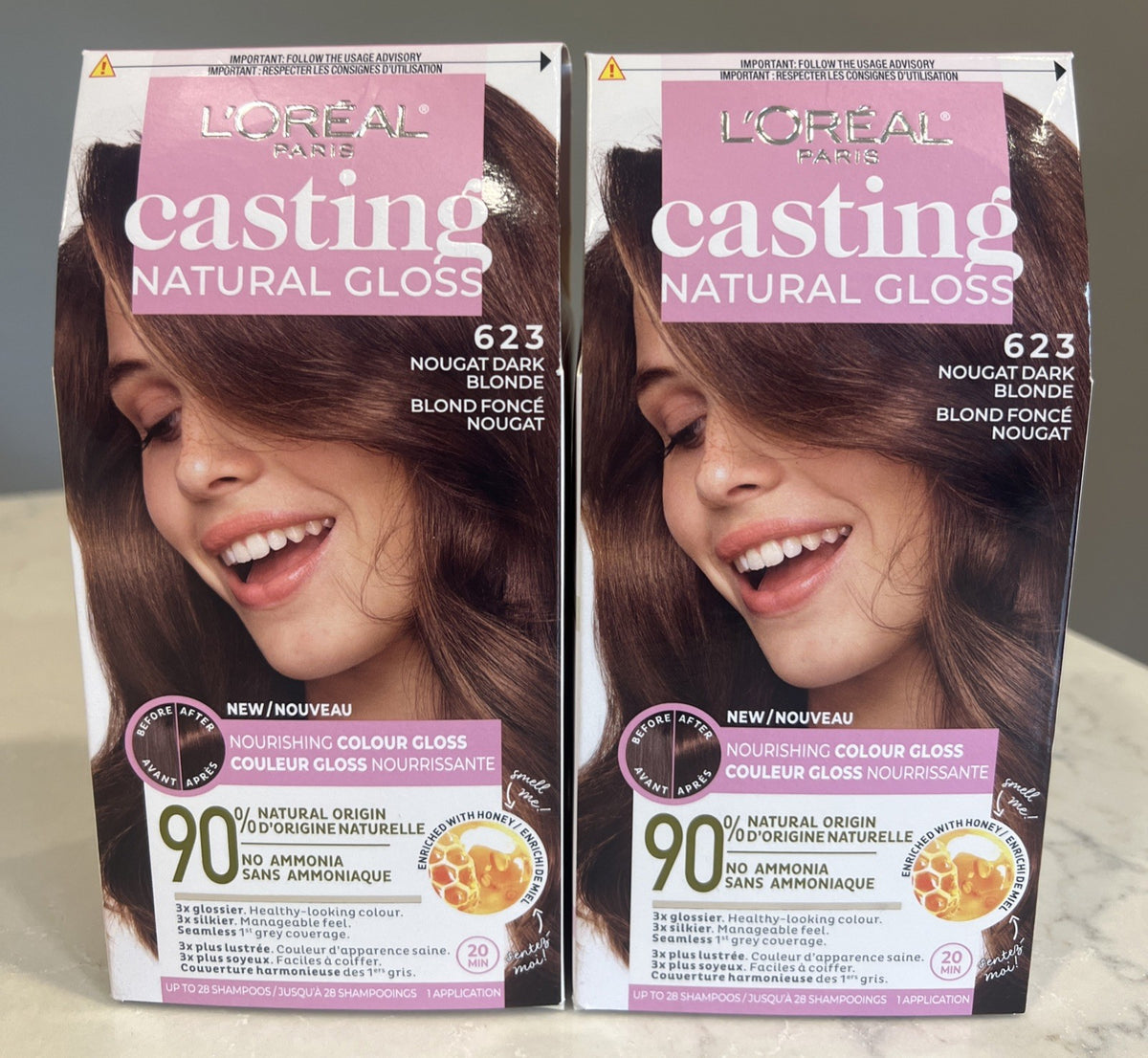 L'Oreal Paris CASTING Natural Gloss Dark Blonde Hair Color 2 Pack