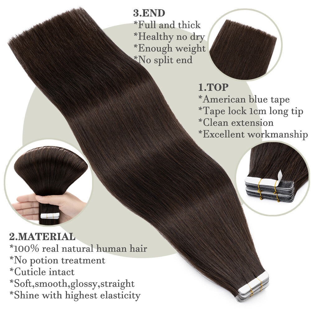 Tape In Hair Extensions Full Head Remy Human Hair Ombre Skin Weft