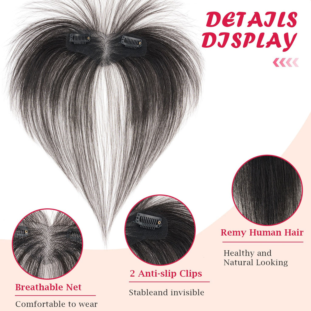 Remy Human Hair Clip-In Bangs - Natural Black, Brown & Blonde Variants