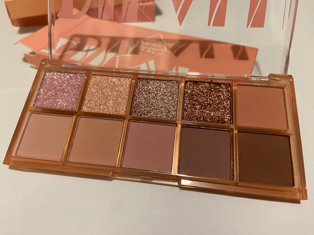 10-Color Glitter Eyeshadow Palette & Makeup Set - Vibrant Eye Makeup Collection
